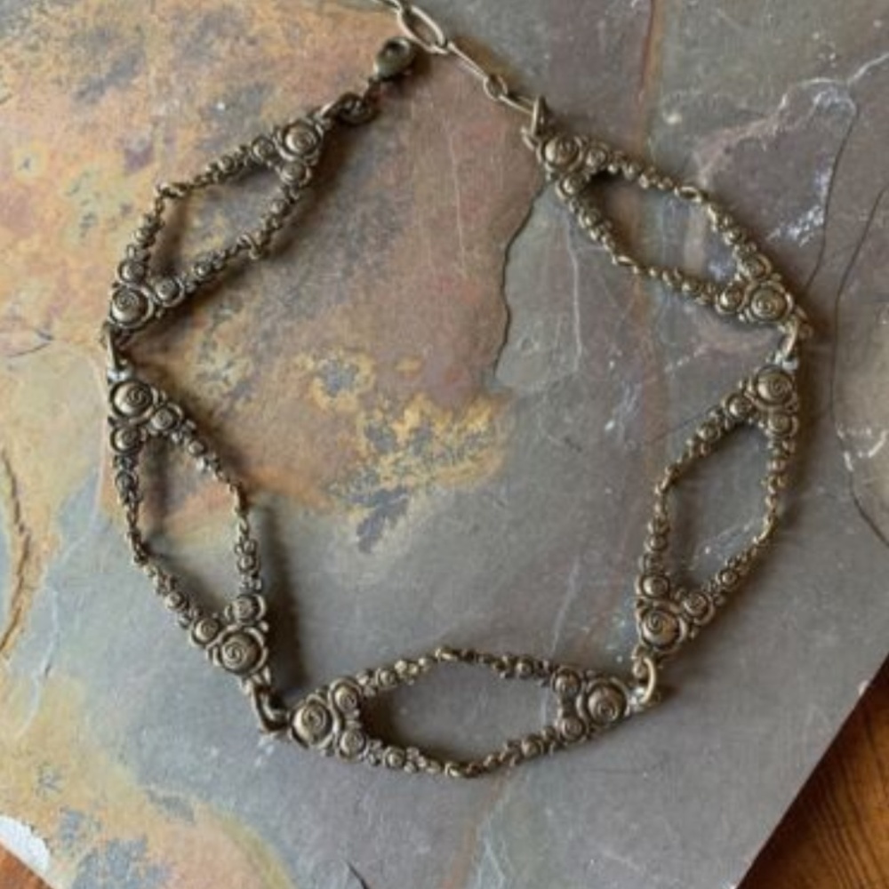 Ornamental Things Bohemian Vintage Style Adjustable choker necklace brass